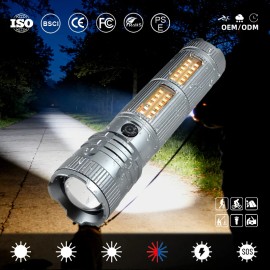 1000m White Laser Flashlight Promotional Flashlights Zoomable Torche Waterproof Usb Rechargeable Led FlashlightBody Color: Gray, Emitting Color: Cold White, Lamp Power(W): 30w