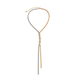 QLYOVWE Chunky Gold Necklace Lariat 14k Gold Necklaces for Women Long Gold Plated Twist Snake Chain Y Necklace Thin Layered Herringbone Choker Necklace Gold Accessories Body Chain Jewelry (Gold Silver)