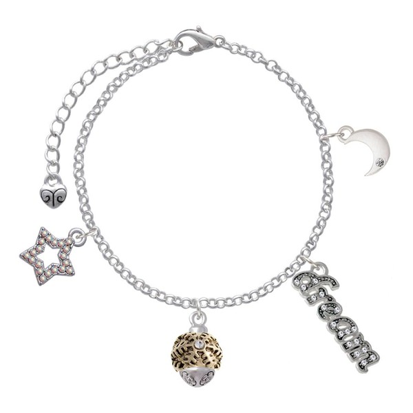 Delight Jewelry Goldtone Snowflake with Crystal Spinner - Silvertone Dream