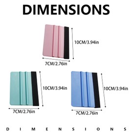 Xvnoesza 3Pcs Professional Plastic Scraper with Felt Edge Ideal for Removing Bubbles in Vinyl Wraps Wallpaper and Decals Scraper Set Included