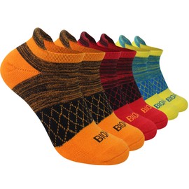 BIOAUM Cushioned Men's Ankle Socks, 6 Pairs Cotton Athletic Sport Breathable Low Cut Socks for Running Size 8-9.5/10-13/12-14