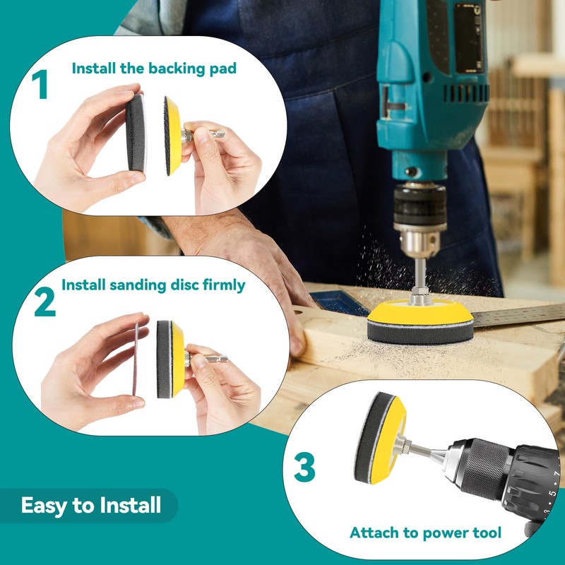 133 Pcs Drill Sanding Disc Attachment Polishing Kit, 3 Inch