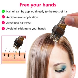 Hair oiling applicator, Hair oil applicator for scalp，Root comb applicator bottle, Scalp oil applicator,scalp massager hair growth, Ball Hair Oil Applicator Bottle（Transparent grey）
