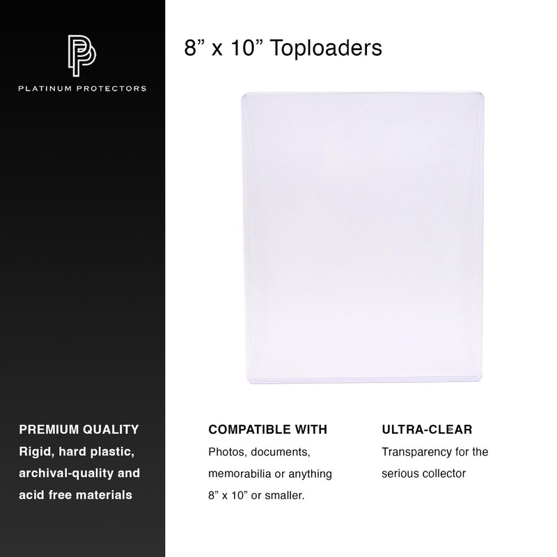 Platinum Protectors 8x10 Toploaders (25-Count) Premium Photo Plastic Rigid Holders