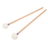 2Pcs Drum Mallet Felt Head Wooden Handle Non Slip Instrument