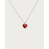 En Route Jewelry Carnelian Stone Heart Necklace in Silver -