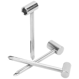 Guitar Neck Adjustment Wrench, Tube Shape Design Guitar Rod Wrench, 3 Pieces Guitar Truss Rod Wrench for Taylor Guitars Electric Guitar DIY Parts (7/8/6.35 mm) (Silver 6.35/7/8 mm)