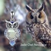 YAFEINI Moonstone Owl Necklace Gifts Sterling Silver Filigree Owl Pendant
