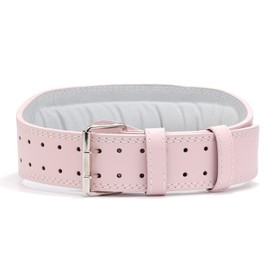 Leather Weight Lifting Belt for Women and Girl 4 Inches Padded Lumbar Support Belt for Workout Training with Adjustable Buckle