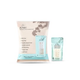 Zomee Disposable 8 oz Breast Milk Storage Bags w/Double Zipper Seal – Count – Leak-Proof – Self-Standing Breast Milk Storage Solution for Fridge or Freezer - Mutiple Count Packs (Pack of 360)