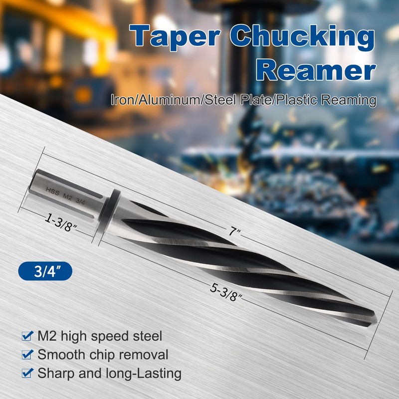 Rocaris 3/4" M2 HSS Taper Chucking Reamer Drill Bit, Taper