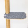 Wall Mounted Cat Tree with Grey Felt, 4 Rotating Platforms