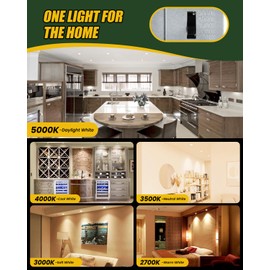 ZYC Gimbal LED Recessed Lighting - 3 Inch 5CCT 7W 360° Rotation Adjustable Eyeball Light,LED Swivel Spotlight,Directional Sloped Ceiling Light,Dimmable Canless Wafer Downlight Pack of 6 White.