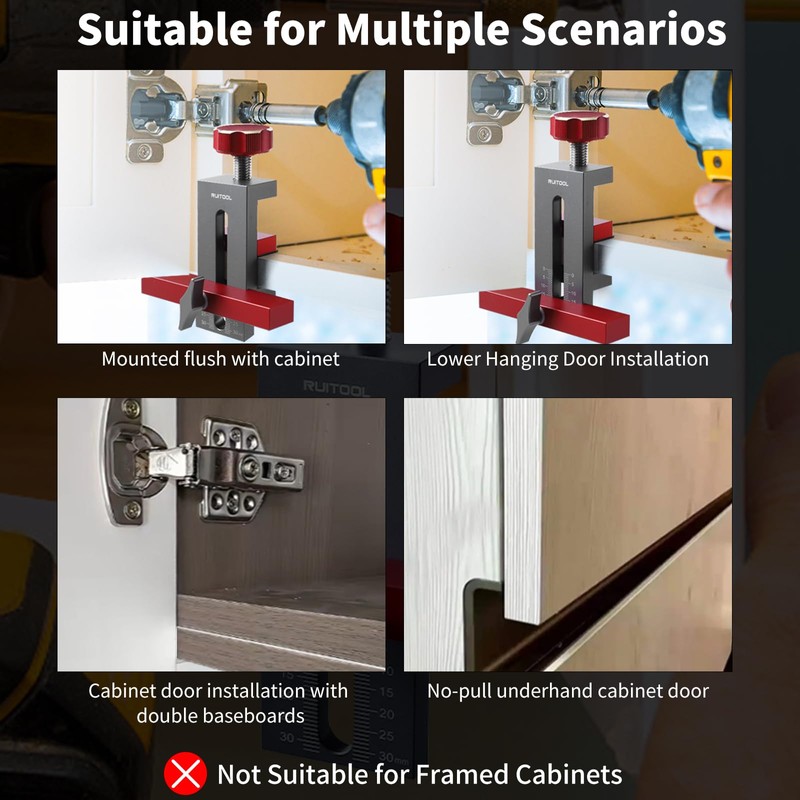 RUITOOL Cabinet Door Mounting Jig, Installation Positioner for Frameless Cabinets