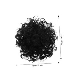 Ipetboom Real Human Hair Bun Wig Curl Extensions Black Hair Accessories for Women Daily Wear Special Occasions