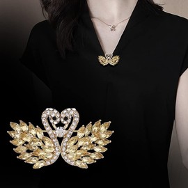 Flower Band Brooch, Vintage Elegant Unique Crystal Brooch, Fashion Rhinestone Brooch, Pin Badge, Accessories Jewellery Gifts, Rhinestone Kno, Metal