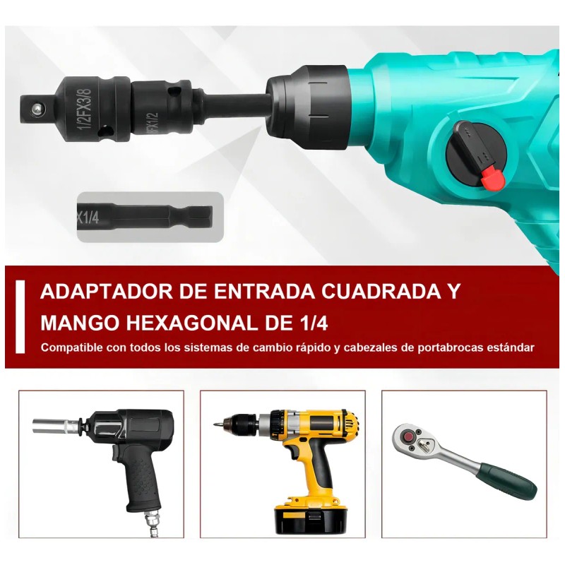 Pack Adaptadores LIANZI Para Dados y Llaves Impacto 1/4 1/2