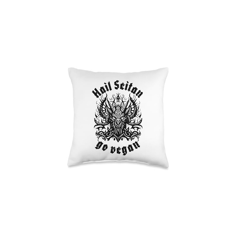 HAIL SEITAN - go vegan Throw Pillow