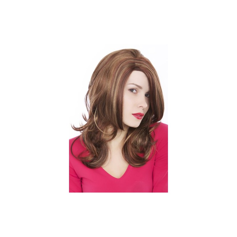GFW976-33H130H27 Brunette Blonde Strands Layered Wig