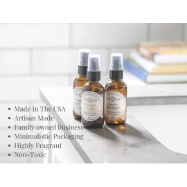 Fragrant Room Spray - Golden Bamboo - Amber Glass Bottle with Fine Mist Sprayer - Hand Poured in the USA by Seventh Avenue Apothecary