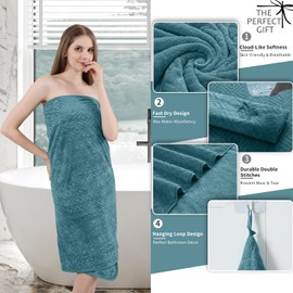 Bath Towel Set of 4 Extra Large Bath Sheet 35"x70" Oversized Bath Towel Soft Microfiber Bathroom Towel for Adults Highly Absorbent Quick Dry Towel for Bathroom,Hotel,Shower Bath Sheet Towel Turquoise