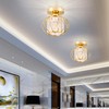 GIGGI Crystal Gold Ceiling Light, E27 Semi-Flush Ceiling Lights, Modern