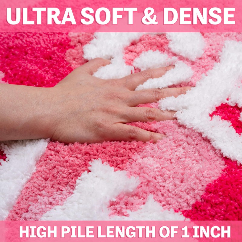 Get Naked Bath Mat, Preppy Room Decor, Pink Bathroom Rugs,Thick