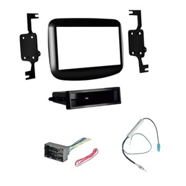 Single Din Car Stereo Install Dash Kit, Wire Harness, and AM/FM Radio Antenna Adapter -Made for Dodge: 2013 2014 2015 2016 Dart -No Factory 8.4" Radio Vehicles