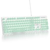 iRoboosta Quiet Keyboard Wired Membrane Keyboard Green, Full Size 104
