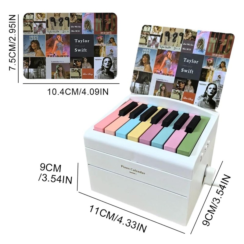 2025 Playable Piano Desk Calendar, USB Rechargeable Piano Calendar Mini