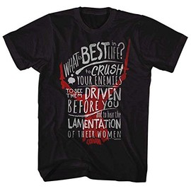 Conan The Barbarian What is Best in Life Conan T-Shirt, Black, Medium