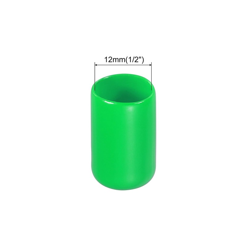 sourcing map Pack of 20 Rubber End Caps 12 mm