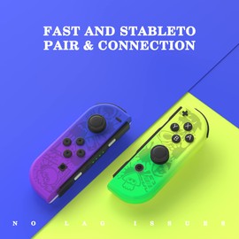 Joy Cons for Switch Controllers, Wireless Replacement for Switch Joycons, Left and Right Switch Controllers Joycon Support Sports Dual Vibration/Wake-up/Motion Control