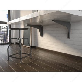 Kitchen Inventions One Pair Heavy-Duty 1/8" Steel Construction Textured Powder-Coat Reversible Brackets (Left and Right) with 45 Degree Notch (Steel, 18" X 12")