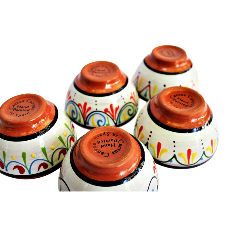 Cactus Canyon Ceramics Salsa Bowls - Spanish Terracotta White Decor