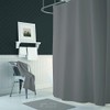 Tropik Home Narrow Width, Extra Long Grey Bathroom Fabric Shower