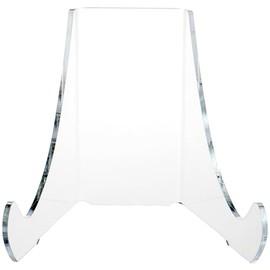 Plymor Clear Acrylic Flat Back Easel with Rounded Support Ledges, 8" H x 9.75" W x 8.25" D (6 Pack)