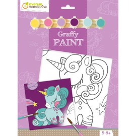 Avenue Mandarine PP018O Canvas for Painting, Unicorn, 20 x 20 cm, Ideal from 5 Years, Pack of 1