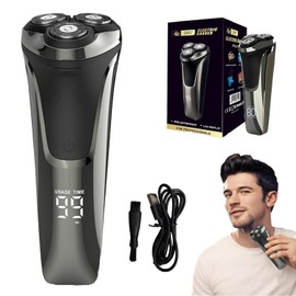 Snapbuy Electric Razor for Men, Snapbuy Electric Razor Pro of Father, 4D Floating Head Rotary Shaver,2025 New Electri c Shaver with LCD Display & Quiet Motor, IPX7 Waterproof (Black)