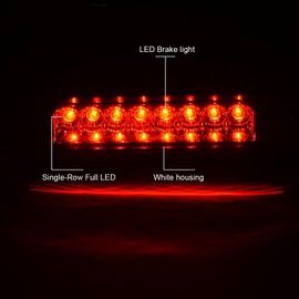 G-PLUS LED Third 3rd Brake Light High Mount Stop Light Fit For Toyota Tacoma 1995-2015, Rear Cab Center Mount Tail Light Clear Lens Chrome Housing 81570-04030