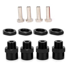 Tbest Hex Wheel Hub Adapter, 2mm to 17mm Hex Wheel Drive Hub Adapter, Accessories for Car 94123 1/10 RC (Black)