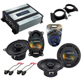 Harmony Audio HA-65 Compatible with Chevy S-10 Truck 1994-2001 Stereo Rhythm Series 6.5" Replacement 300W Speakers and Grills, HA-R46 4x6 120W Speakers and HA-A400.4 Alloy 4 Channel 800W Speaker Amp