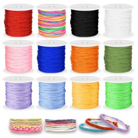 12 Rolls Nylon String for Bracelets Making, 0.8 mm Nylon Cord for Bracelets, Chinese Knotting Cord, Nylon Thread for Beading, Necklaces, Macrame, Jewelry Making, DIY Craft
