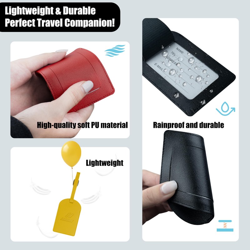 Sandian, Luggage Name Tags, PU Leather, Flap ID Card Holder