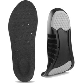 Shoes Inserts for Men and Women, Kids, Providing Arch Support, Cushion and Shock Absorption, Relieve Foot Pain (Black, M)
