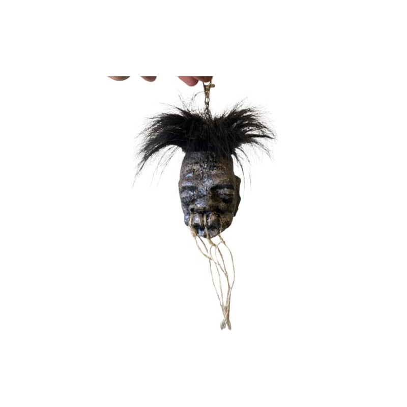 Asylum Zone Jumbo Shrunken Head Replica with Hair and Hanging