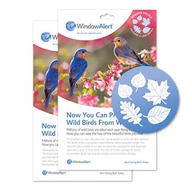 WINDOWALERT WindowAlert Leaf Medley Anti-Collision Decal - UV-Reflective Window Decal to Protect Wild Birds from Glass Collisions 2-Pack - Made in The USA