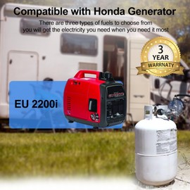 EU2200i Propane, Natural Gas and Gasoline Tri Fuel Conversion Kit, 3 Year Warrnaty, Compatible with Honda EU2200i Generator, Suitable for Family Emergencies, RVs and Camping