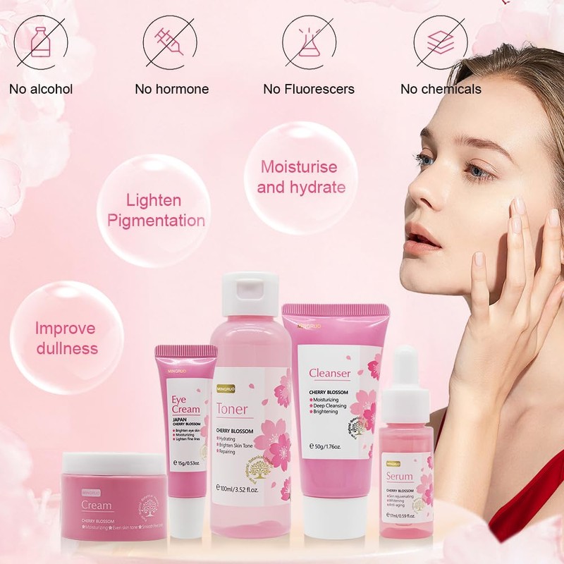 MINGRUO Sakura 5-Piece Gift Set Skin Care Set for Women,