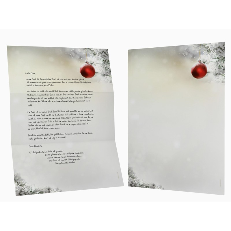 Weihnachtsbriefpapier | Stille Nacht | 100 Blatt weihnachtliches Motivpapier DIN
